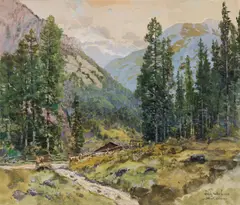 Fritz Lach, View of Carinthian Mölltal, 1923, watercolour on paper