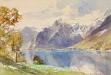 Edward Harrison Compton, At the Königssee, watercolour on paper