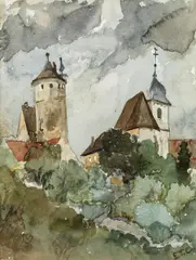 Edward Theodore Compton, In the Bernese Highlands/Oberland, c. 1901, watercolour on paper