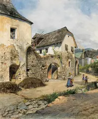 Ladislaus Eugen Petrovits, Weißenkirchen, Wachau, 1901, watercolour on paper