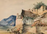 Marie Egner, Dürnstein, Traunergassl, watercolour on paper