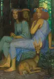 Friedrich König, Three nymphs with a stag
