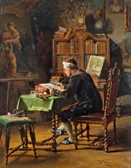 Johann Hamza, The Artist, Oil on panel