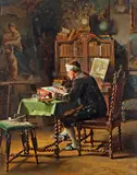 Johann Hamza, The Artist, Oil on panel
