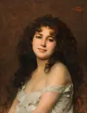 Nathaniel Sichel, Portrait of a girl, Oil on canvas