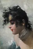 Vittorio Matteo Corcos, Portrait of a lady, Oil on canvas