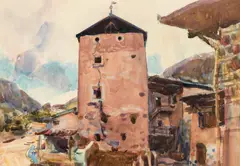Hans Josef Weber Tyrol, Motive from Lana in South Tyrol, ca. 1910-12, watercolour on paper