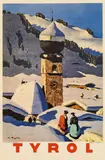 Alfons Walde, Poster "Tyrol" (Auracher Kirchl), offset print on paper