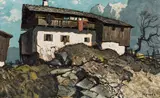Oskar Mulley, Tyrolean mountain farmstead, c. 1920-25, oil on cardboard