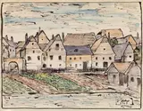 Franz von Zülow, Houses, 1929, mixed media on paper; unframed