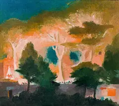 Georg Jung, Mystic Landscape, 1947, oil on canvas