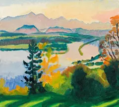 Autumn by Harald Scheicher, 1998, oil on canvas, unframed, sold Feb 2019