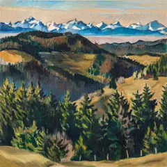 Harald Scheicher, Landscape near Diex, 2004, oil on canvas, unframed