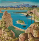 Franz Schaden, Mountain landscape, oil on panel