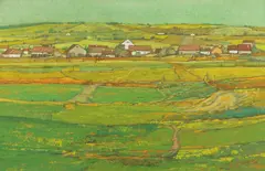 Siegfried Stoitzner, Landscape in the north of Bisamberg, 1975, gouache on paper