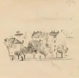 Wilhelm Thöny, Cityview, pencil on paper