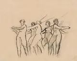 Anton Faistauer, Preparatory study for the fresco "Feast after the hunt