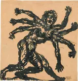 Anton Hanak, Study sheet of a sculpture, 1923, India ink on paper