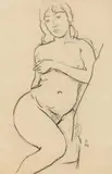 Robert Philippi, Female nude, black chalk on paper