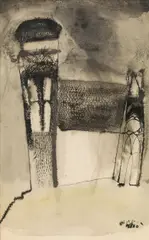Kurt Absolon, Mixed lot: three works, c. 1950, mixed media on paper