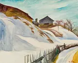 Albert Birkle, Winter landscape, oil on canvas