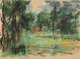 Gerhardt Frankl, View into the countryside, 1949, mixed media on paper
