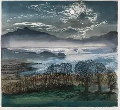 Hans Frank d. J., Mixed lot: three colour woodcuts - landscapes, colour woodcut on paper