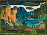Franz von Zülow, Landscape with a castle by the sea