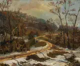 Ernst Huber, Landscape, Semmering, oil on canvas