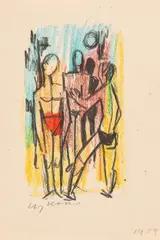 Carry Hauser, Mixed lot: eight paperworks, mixed media on paper, mainly unframed