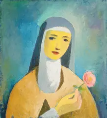 Carry Hauser, Sainte Thérèse de Lisieux, 1955, oil on plywood panel