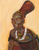 Emil Rizek, Portrait of a South African Zulu woman, 1935, oil on paper on cardboard