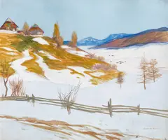 Oswald Roux, Winter in the prealps, oil on canvas