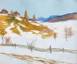 Oswald Roux, Winter in the prealps, oil on canvas