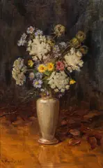Helene Funke, Wildflowers in a vase, 1921, oil on canvas