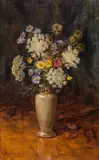 Helene Funke, Wildflowers in a vase, 1921, oil on canvas