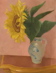 Aloys Wach, Sunflowers, oil on cardboard