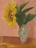Aloys Wach, Sunflowers, oil on cardboard
