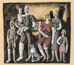 Herbert Ploberger, Family Pohl, 1944, tempera on paper