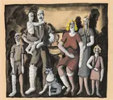 Herbert Ploberger, Family Pohl, 1944, tempera on paper