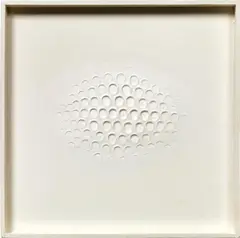 Hans Bischoffshausen, Komprimierter Raum, 1970, PVC and varnish on wood with original frame