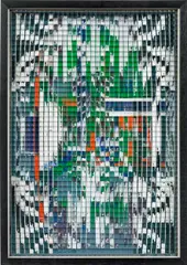 Marc Adrian, Das kleine Geflirr, 1969, relief and painting behind ornamental glass