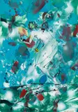 Christian Ludwig Attersee, Wetterdiebin, 1991, mixed media on paper; framed