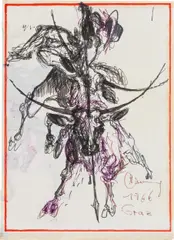 Alfred Czerny, Untitled, 1966, mixed media on paper; framed