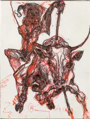 Alfred Czerny, Untitled, 1966, mixed media on paper; framed