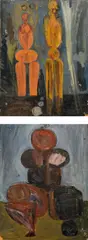 Otto Eder, Untitled, oil on panel; painted on both sides; unframed