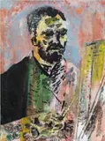 Otto Muehl, Untitled (Vincent), 1989, Screen print on primed canvas; unframed