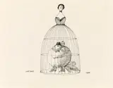 Paul Flora, Love Story, India ink on paper; unframed
