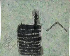 Bruno Gironcoli, Untitled, mixed media on paper; framed