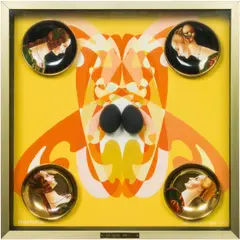 Curt Stenvert, Fascination, 1967, mixed media on plate, 4 porcelain bowls, painted